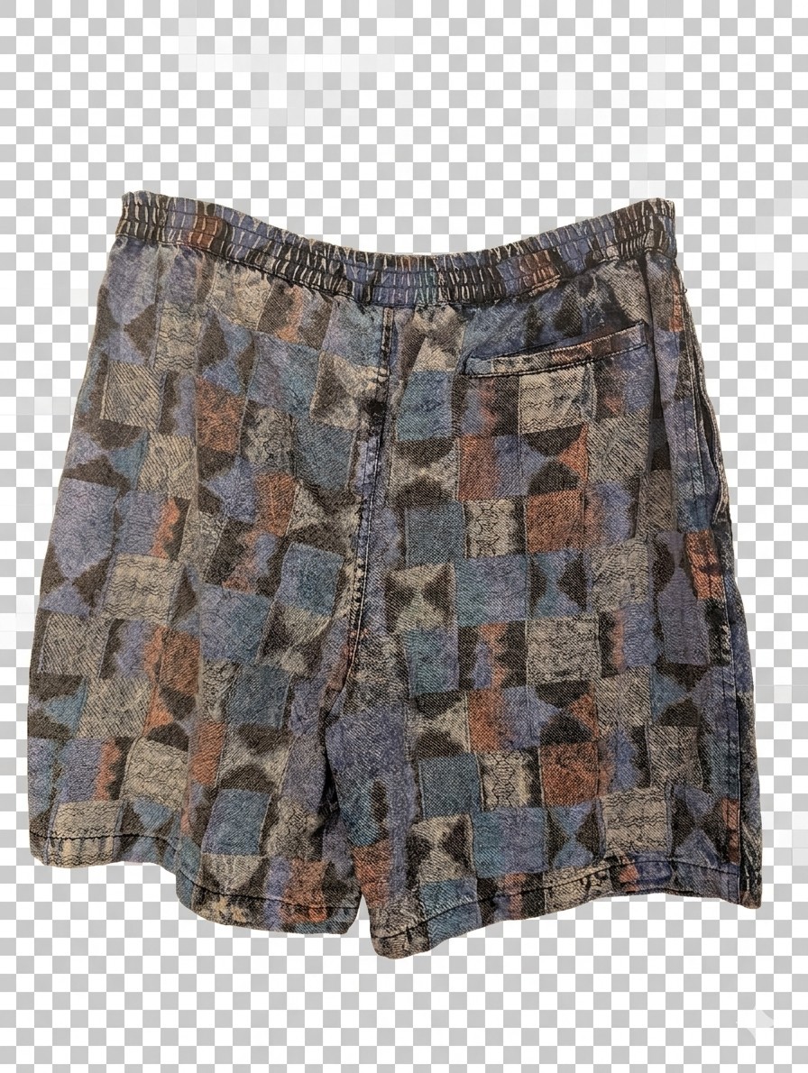 Vintage Stonewashed Patchwork Distressed Denim Sh… - image 2