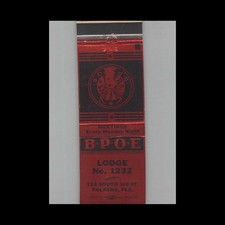 Matchbook Cover BPOE Elks Club 1232 Palatka FL #1