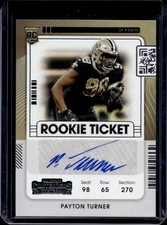 2021 Panini Contenders Payton Turner RC Auto Autograph Ticket #156 Saints Rookie