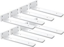 8 Pack Shelf Brackets White 10 Inch Floating Shelf Bracket 1/5 inch Thick Hea...