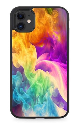 Feuer Rauch Bild Gummi Handy Hülle Raucheffekt Wolken Regenbogen P307A