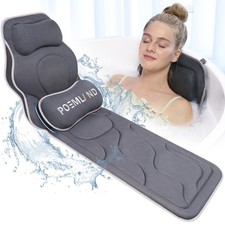 Poemland Full Body Bath Pillow Extra Long Thick with Suction Cups