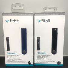 Fitbit Alta Classic Accessory Wrist Band Lot 2 Blue Black Size Large Sealed New 