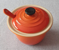 Le Creuset Condiment Pot with Spoon - Orange Never Used