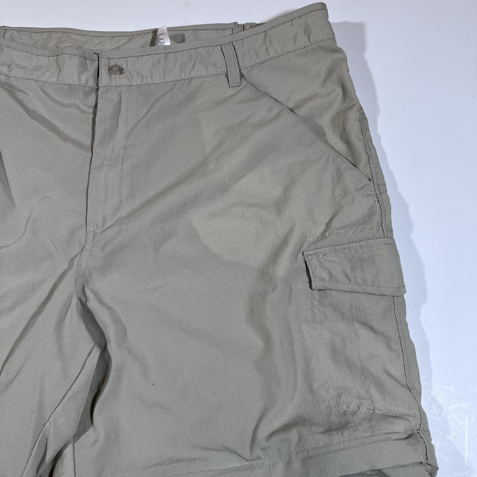 Columbia PFG Khaki Nylon Convertible Fishing Pants Zip Off Shorts Men's XL thumbnail 8