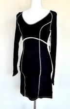ANTHROPOLOGIE DAILY PRACTICE New Mini Dress Black LS Open Back Retails $88 XS