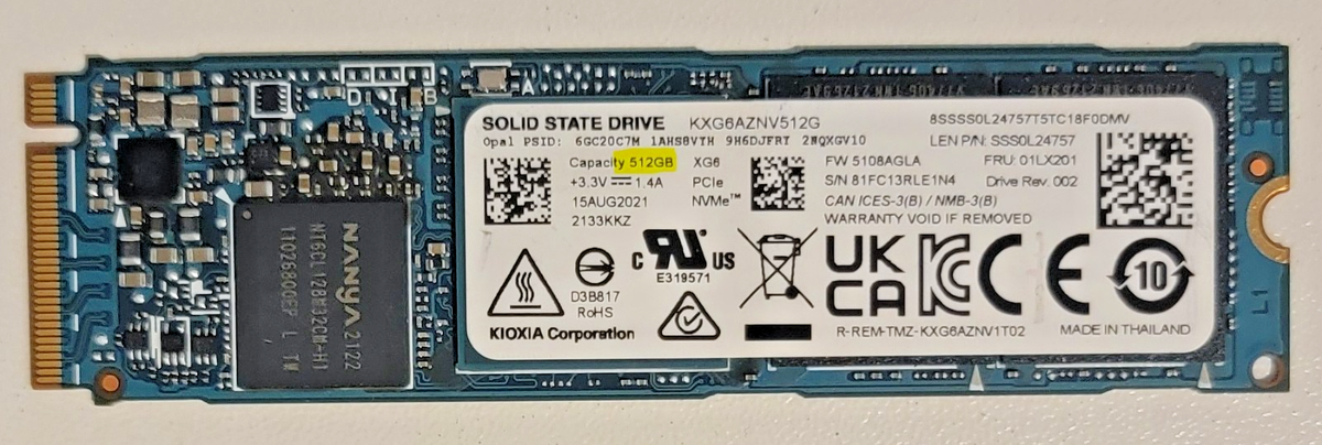 S*）様 KIOXIA NVMe 512G Amazon.com: Kioxia SSD 512GB M.2 2230 30mm NVMe PCIe Gen3 x4