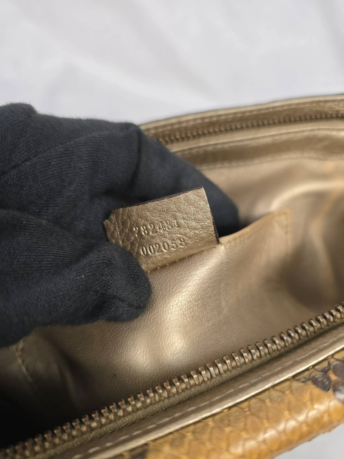 Gucci 1973 Top Handle Python Leather Bag - image 7