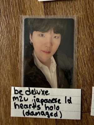 BTS Be Deluxe Suga Yoongi Photocard Soundwave Japanese Lucky Draw Holo Damaged