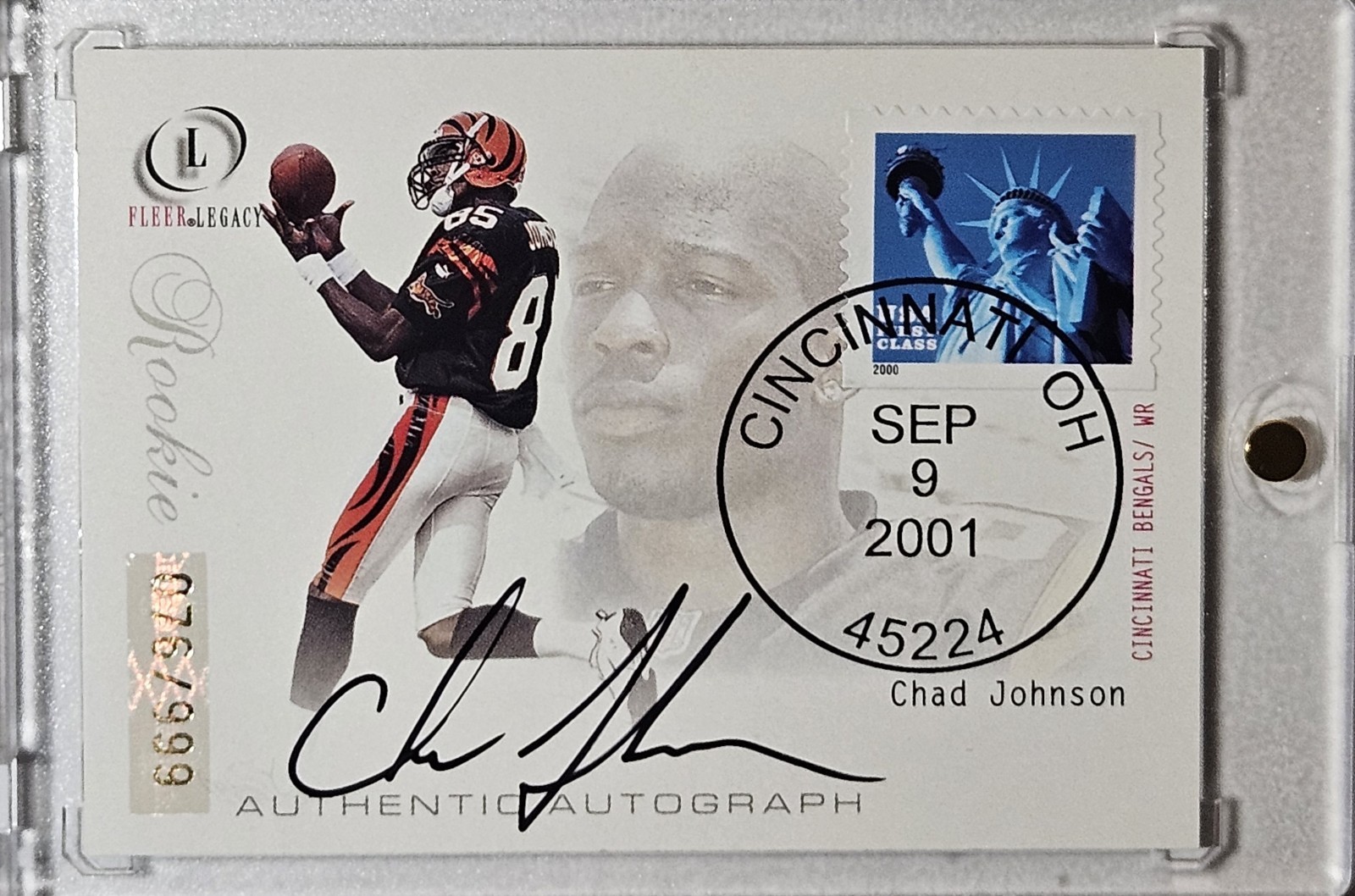 Chad Johnson Fleer Legacy #114 Postmarked Rookies-Auto.