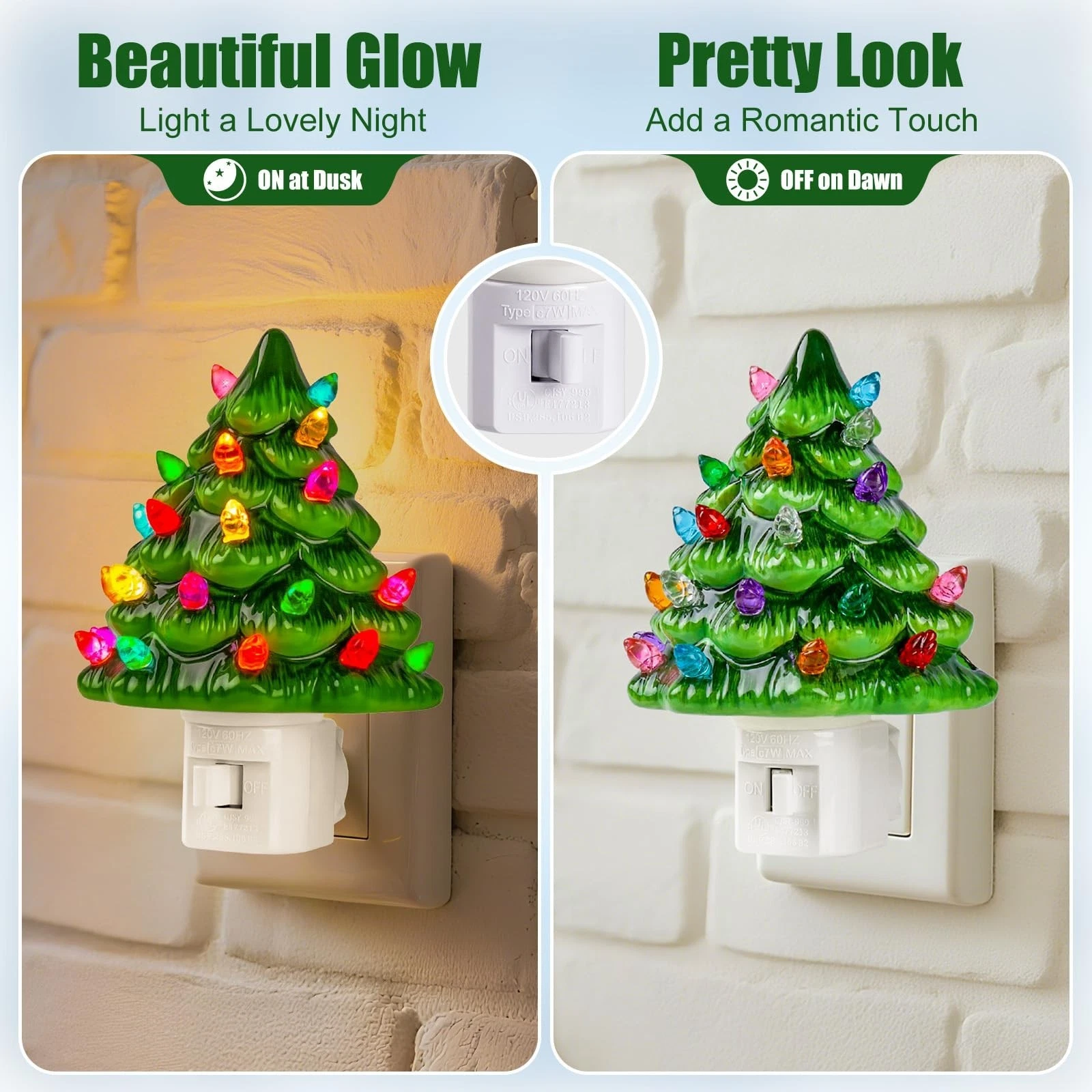 Brightown Ceramic Christmas Tree Night Light - Thumbnail 5