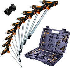 T-Griff Inbusschl&uuml;ssel Set 9tlg metrisch S2 Stahl Langarm Kugelkopf Sechskant 2-10mm Schraubenschl&uuml;ssel