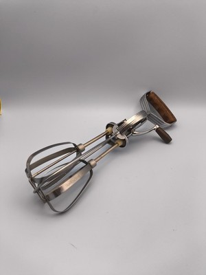Vintage Prestige Holz England Metall Hand Ei Schläger Schneebesen Mixer Konditor Geschenk