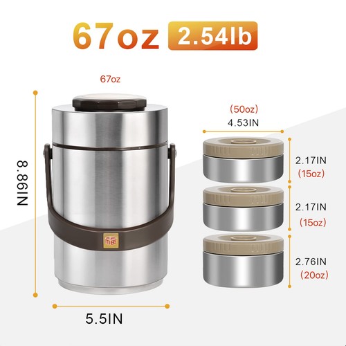 67 oz Adults Stainless Steel Vacuum Insulated Wide Mouth Soup Food Thermo Hot... - Picture 3 of 6