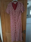 SEASALT Red Lilian Button Down Tea Dress Retro Floral Crimson 10 *PRICE REDUCED*