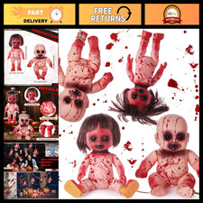 4 Pcs Halloween Zombie Dolls - 10" Bloody Haunted Creepy Decor for Parties