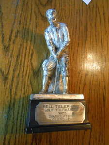 1928 Figural Golf Trophy Bell Telephone Lowe & Campbell