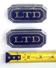 Ford Ltd 70s Emblem Badge Nameplate Set Pair Black Gold Fender Quarter Panel