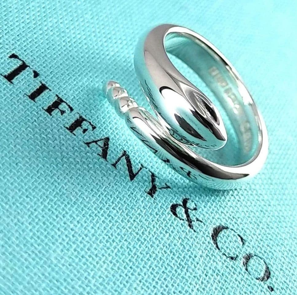 Authentic Tiffany & Co. Elsa Peretti Snake Ring Sterling Silver