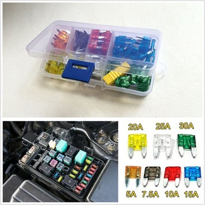 120 Pcs Mixed Color 5 7.5 10 15 20 25 30 AMP Zinc Alloy Blade Car Blade Fuse