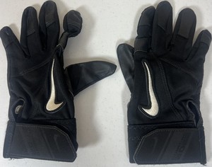 🍀 Nike Diamond Edge Batting Gloves Men's Size M Black Baseball Softball 🍀