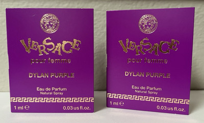 VERSACE Pour Femme DYLAN PURPLE Ear De Parfum Vial Sample Spray Lot .03oz/1ml