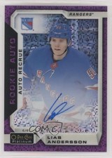 2018-19 O-Pee-Chee Platinum Rookie Autos Violet Pixels Lias Andersson Auto 8tn