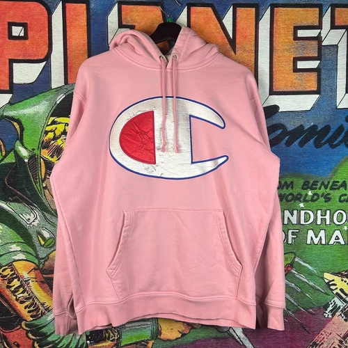 Sweat à capuche en satin rose Supreme Champion taille L
