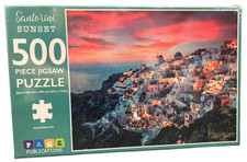 NEW SEALED Santorini Sunset Jigsaw Puzzle 500 Piece 24.6" x 19.5" Page Pub. 2020
