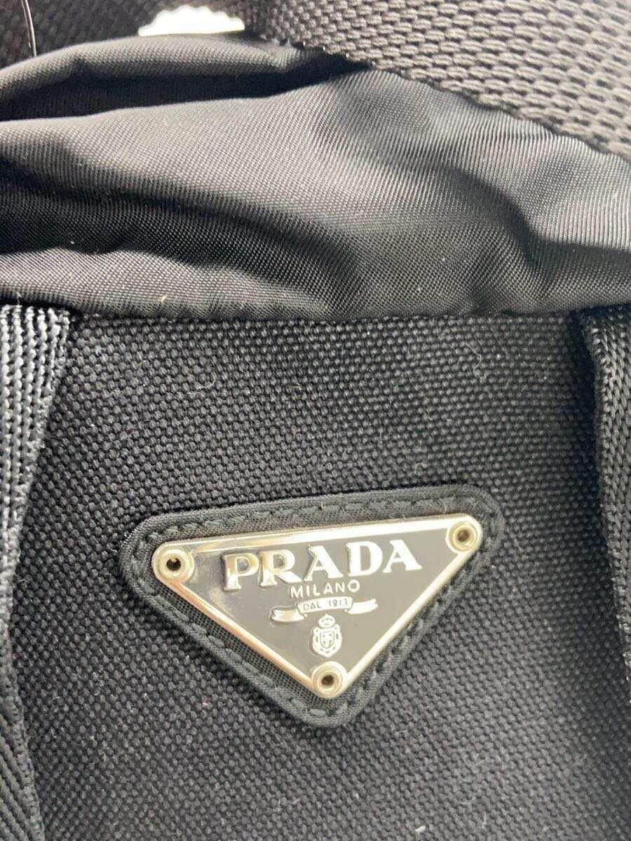 PRADA Backpack Triangular Logo Nylon BLK V152 Used - image 5