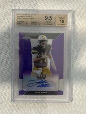 2018 LEAF METAL DRAFT JOSH ALLEN PRISMATIC PURPLE /25 BGS - 9.5 AUTO - 10