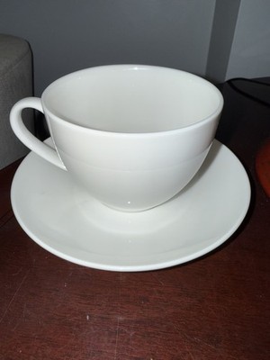 4 X MAXWELL & WILLIAMS Cashmere Fine Bone China WHITE MINIMAL CUP & SAUCER SET