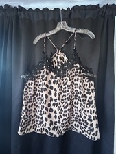 Bibi Leopard Print Cami Adjustable Spaghetti Strap Womens Exlarge