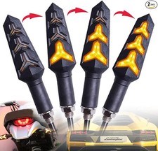 2-Pack Motorcycle Indicators Flowing Turn Signal Lights Y Shape LED Bulbs For Mo