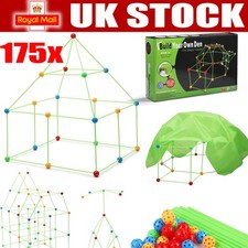 175pcs Building Your Own Den Kit Play Construction Fort Tent Making Sets for Kid