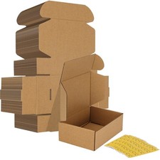 50 Pack 6 x 4 x 2 Brown Corrugated Cardboard Literature Mailer Shipping Boxes