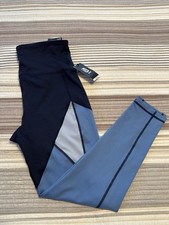 NWT ID Ideology Womens 7/8 Leggings Blue Color Block Size M