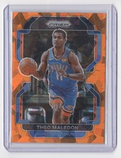 2021-22 Panini Prizm Orange Cracked Ice Theo Maledon Oklahoma City Thunder #179
