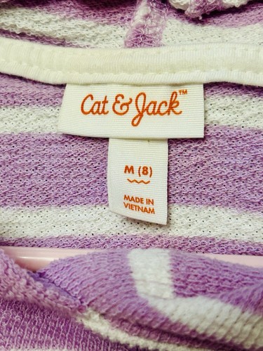 Girls’ Cat&Jack Purple& White Strawberry Hoodie Size M (8) - Picture 3 of 3