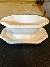 Rosenthal Classic Rose Sauciere Porzellan wei&szlig; achteckig Porzellan