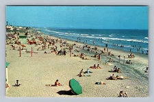 Oceanside CA-California Relaxing On The Beach Vintage c1963 Postcard Souvenir