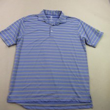 Turtleson Shirt Mens Large Polo Short Sleeve Lightweight Blue Stripes