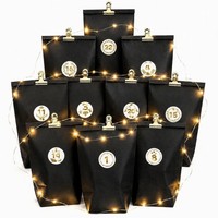 Adventskalender TüTen Zum BefüLlen 24 StüCk Schwarz Mit LED Beleuchtung