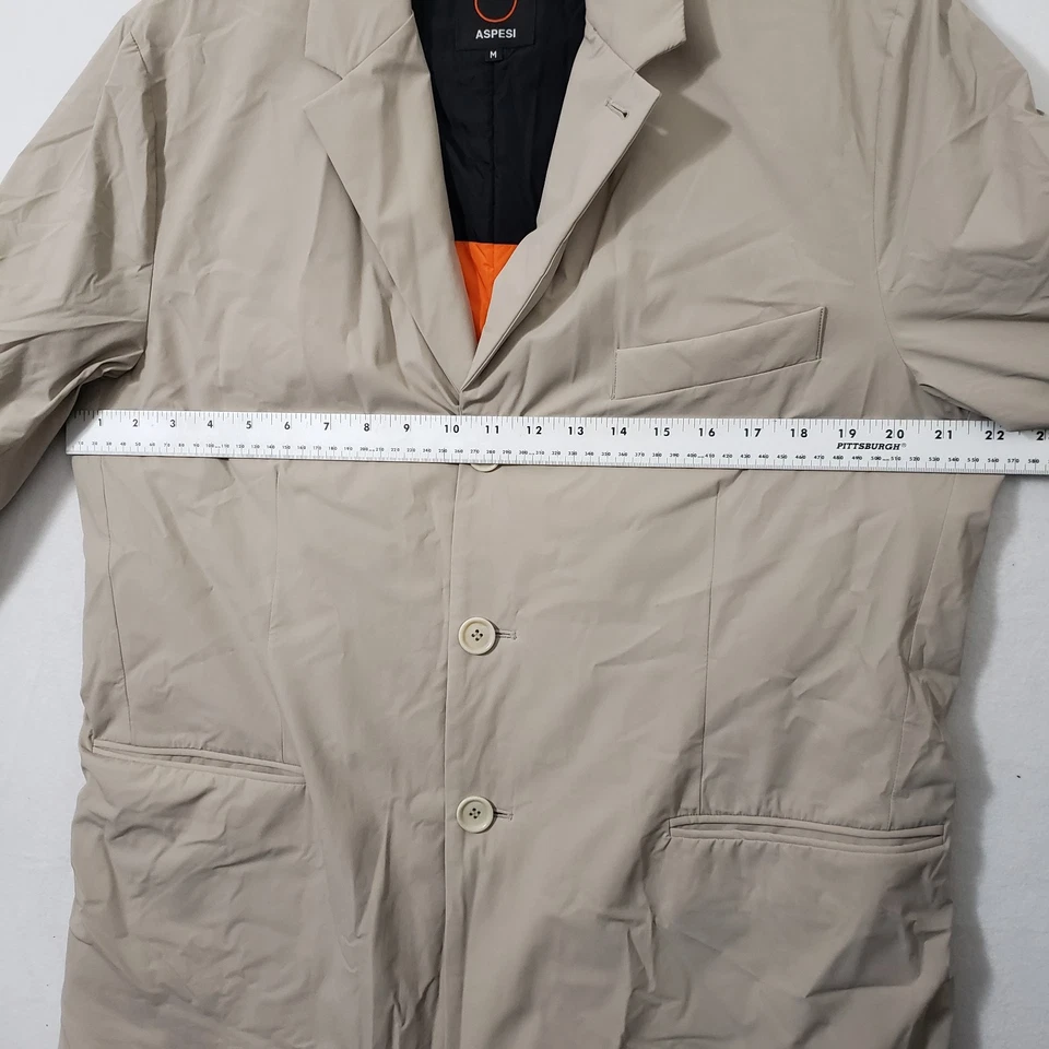 Aspesi Nuvola Comfort Light Insulated Nylon Overcoat Jacket Men's Medium Khaki - Image 3 of 4