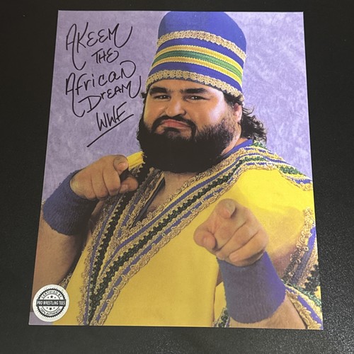 WWF Akeem The African Dream Pro Wrestling Tees handsigniertes 8x10 Foto