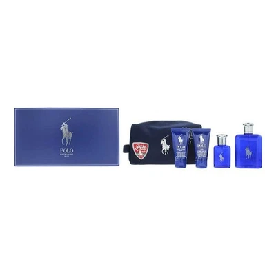 Ralph Lauren Polo Blue Eau de Toilette 125ml 4 Piece Gift Set for Him