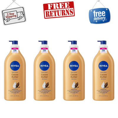 NIVEA Cocoa Butter Body Lotion for Dry Skin with Vitamin E, 20 fl oz ( 4 PACK )