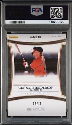 2024 Select Gunnar Henderson Signatures Tie-Dye Prizm PSA 10 Auto