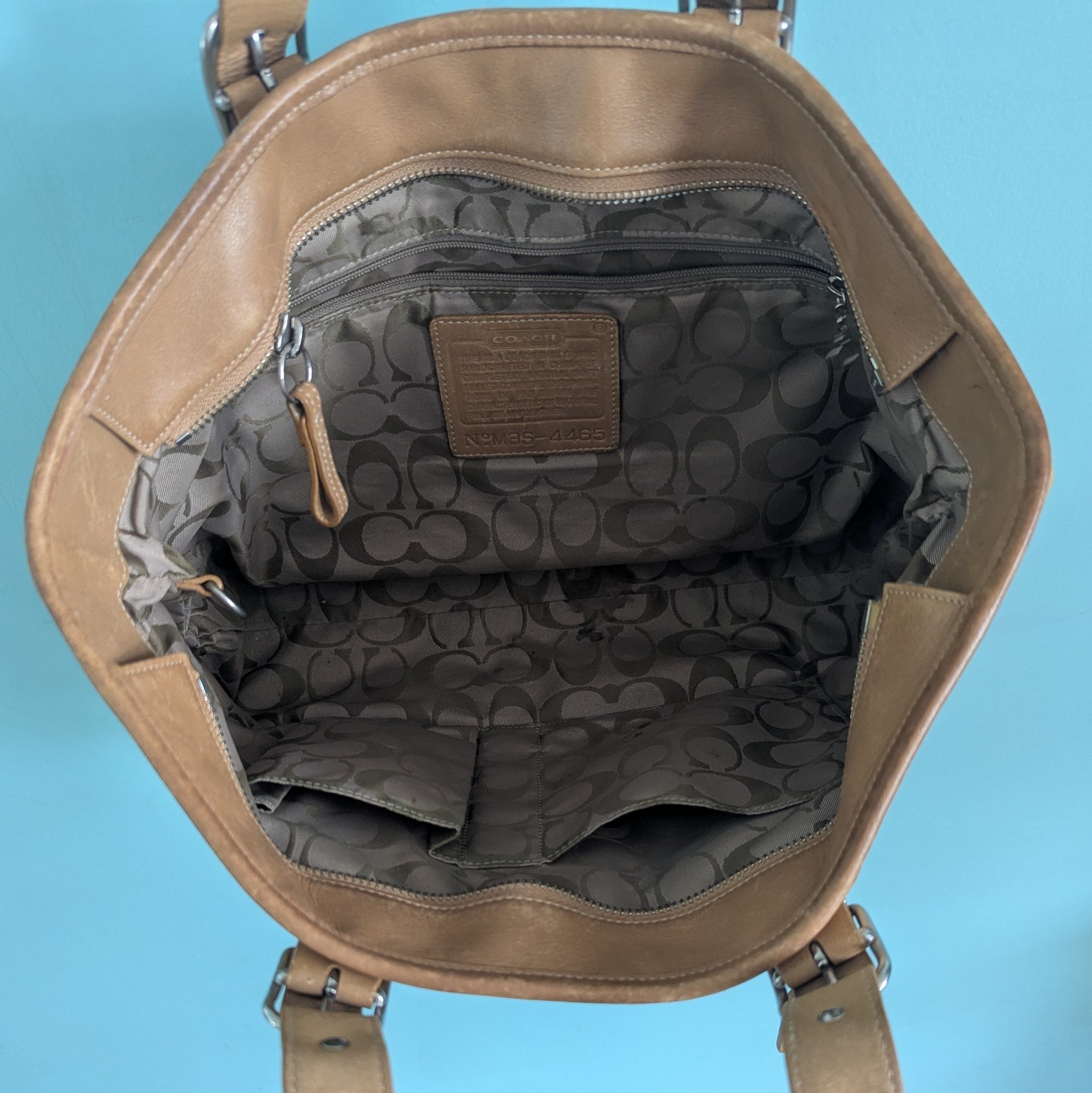 Authenticated Coach Hampton Beechnut Tan Pebbled … - image 11