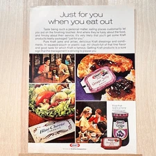 1972 Pure Kraft jams jellies Dressing Condiments Vintage Print Ad Take Eat Out